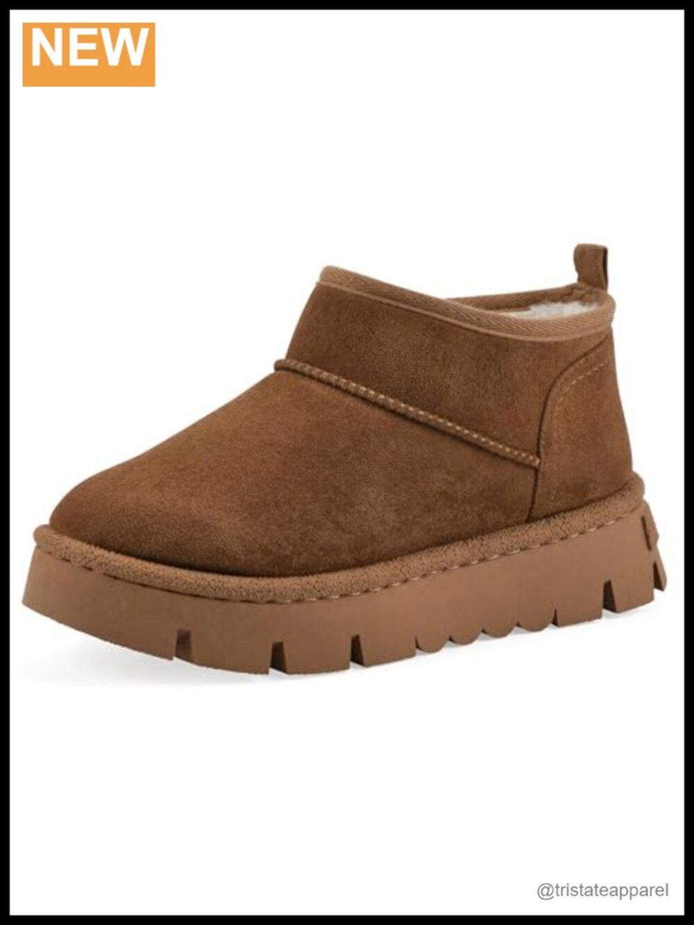 Lined Platform Ankle Bootie with Faux Fur and Cushioned Insole